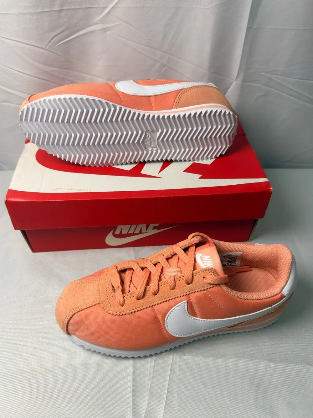 Nike Cortez TXT GS Apricot Agate White Sneakers 5Y Women’s 6.5 NIB